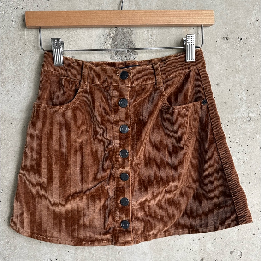 Brandy Melville cord button down mini skirt